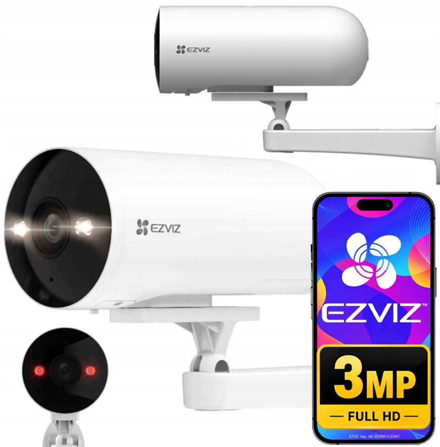 Ip kamera 2K H5 PoE Ezviz Venkovní duální světelný audio Sd slot