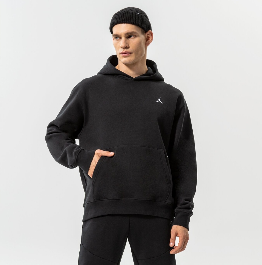 r. S Bluza Męska Jordan Oryginał kangurka z kapturem czarna bawełniana