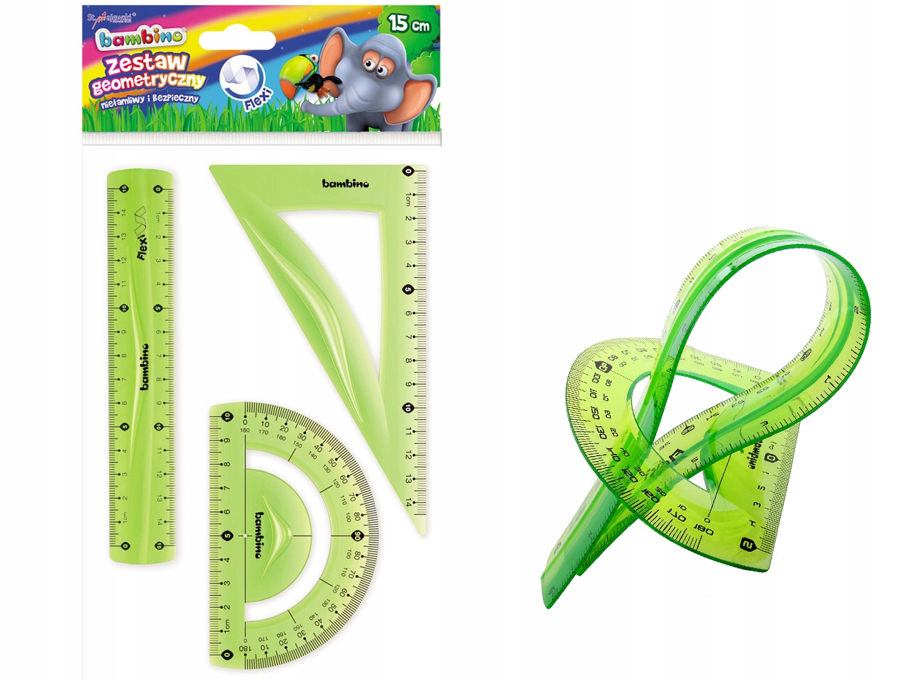 Zestaw geometryczny Bambino zielony 3 el.