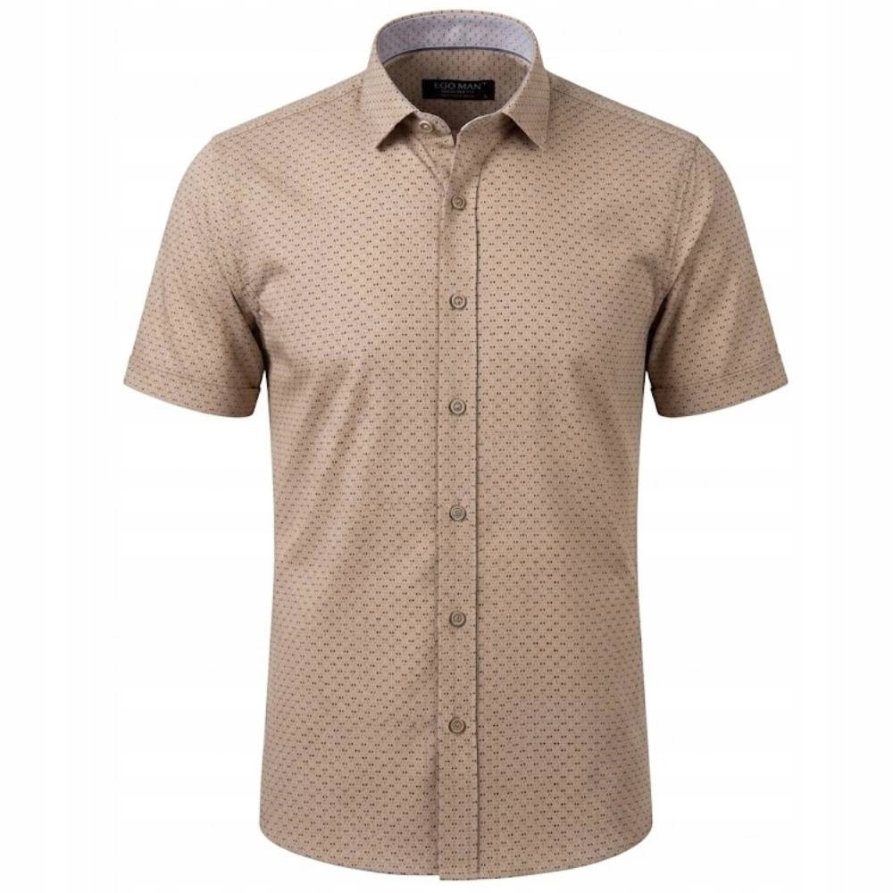 Ego Man košile pánská EKR236-8 regular fit krátký rukáv 3XL béžová