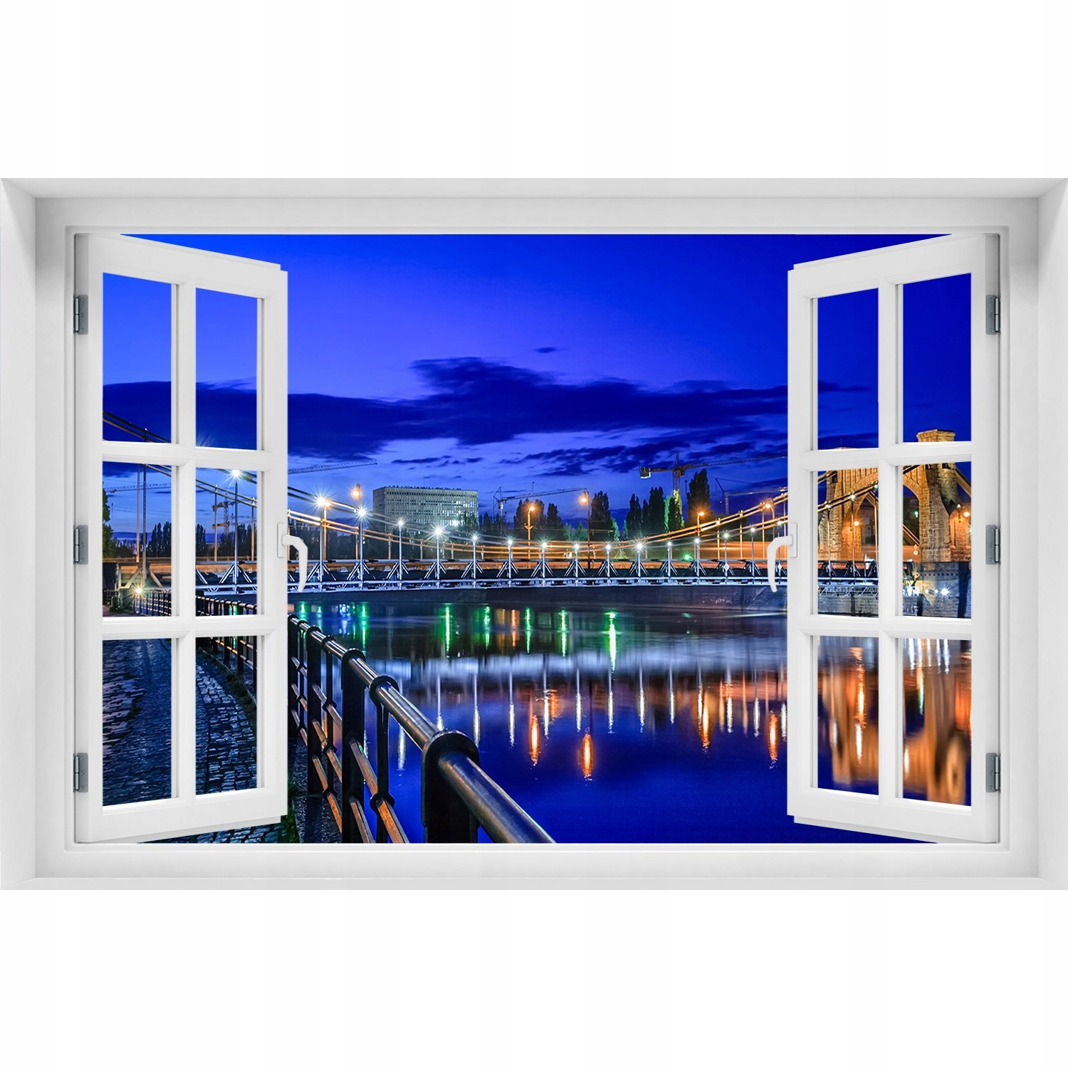 

Naklejka na ścianę 3D Okno Wrocław nocą 90x60