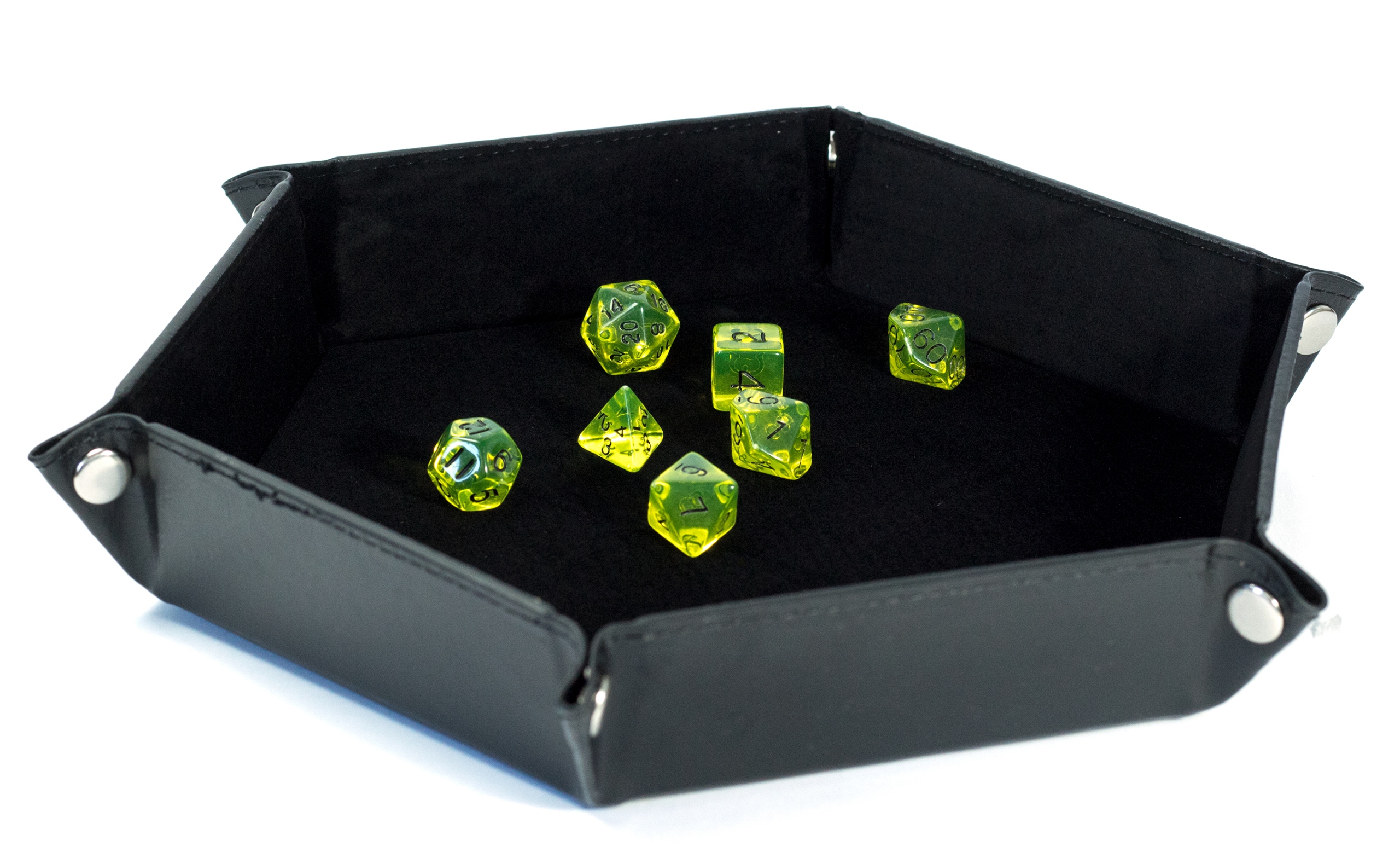 AKSAMITNO SKÓRZANY DICE TRAY TACKA NA KOŚCI RPG SERCA DEMONÓW 17 CM