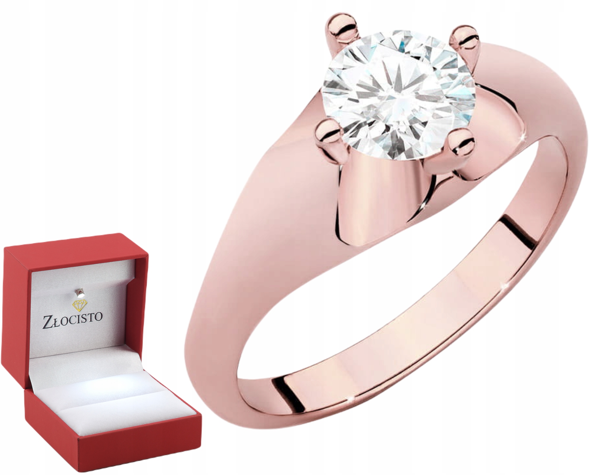 Růžové Zlato Prstýnek 585 S Laboratorním Diamantem Elegance