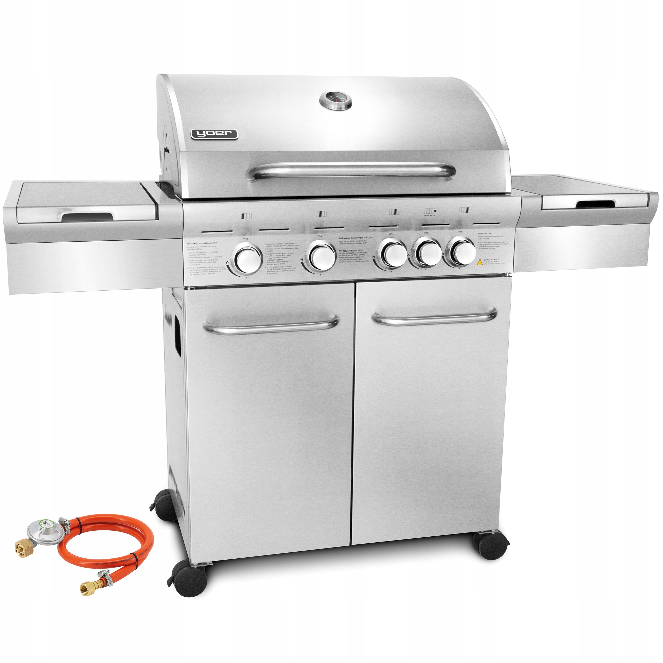 

Ogrodowy Grill gazowy Żeliwny nierdzewny Yoer 4+1