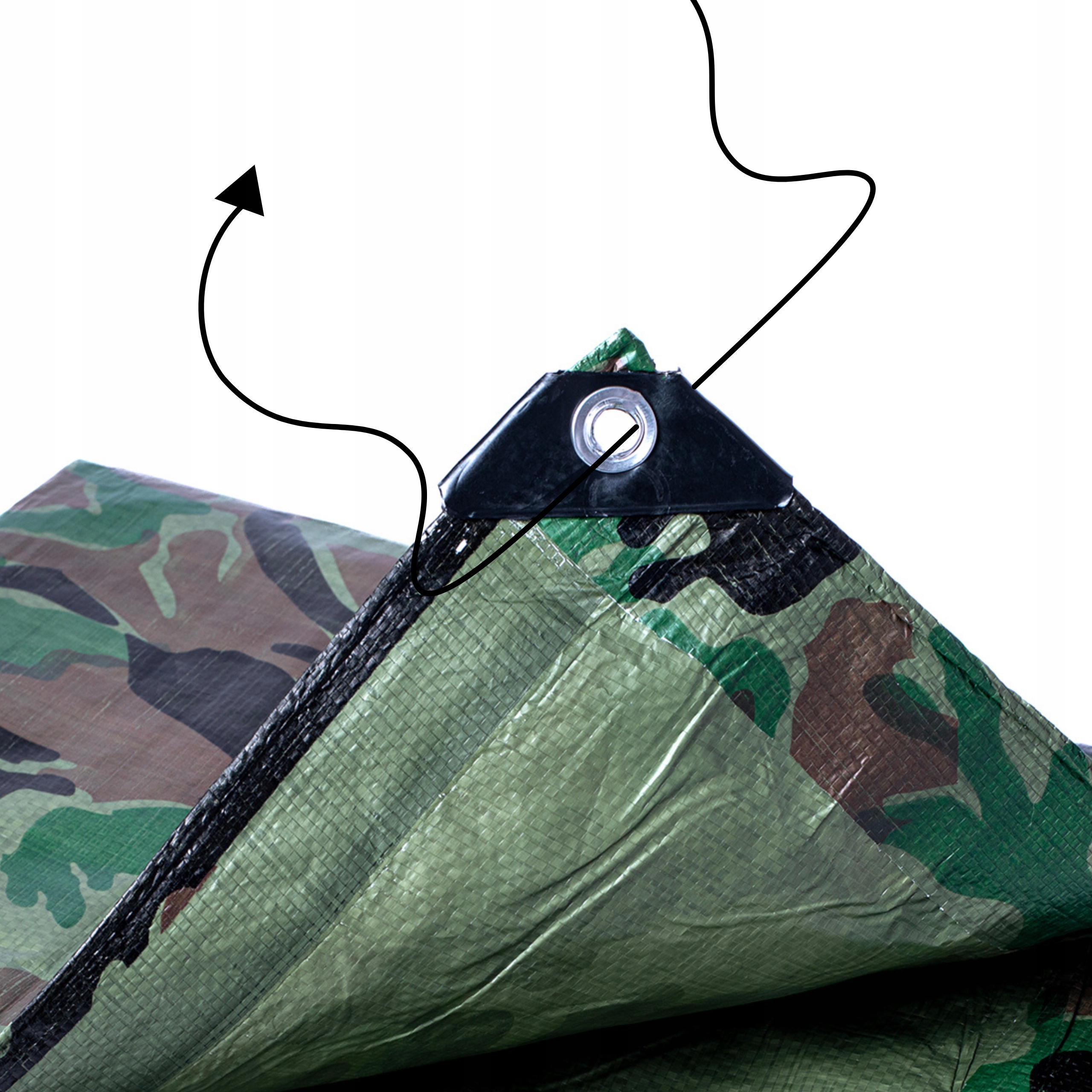 PLANDEKA KAMUFLAŻOWA 2X3m WZMACNIANA PLANDEKI TARP Długość 3 m