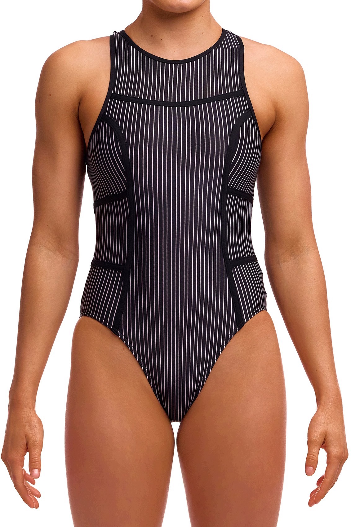 Plavecký oblek Funkita Pin Stripe Hi Flyer se zapínáním na zip 12 (UK34) M