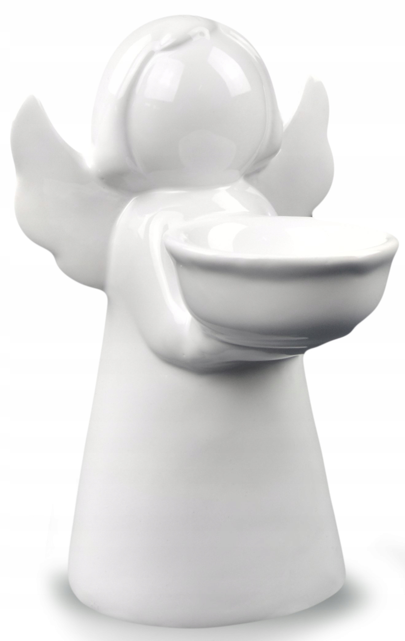 Figurka ceramiczna aniołek MOON 11x10 h25 - Biała