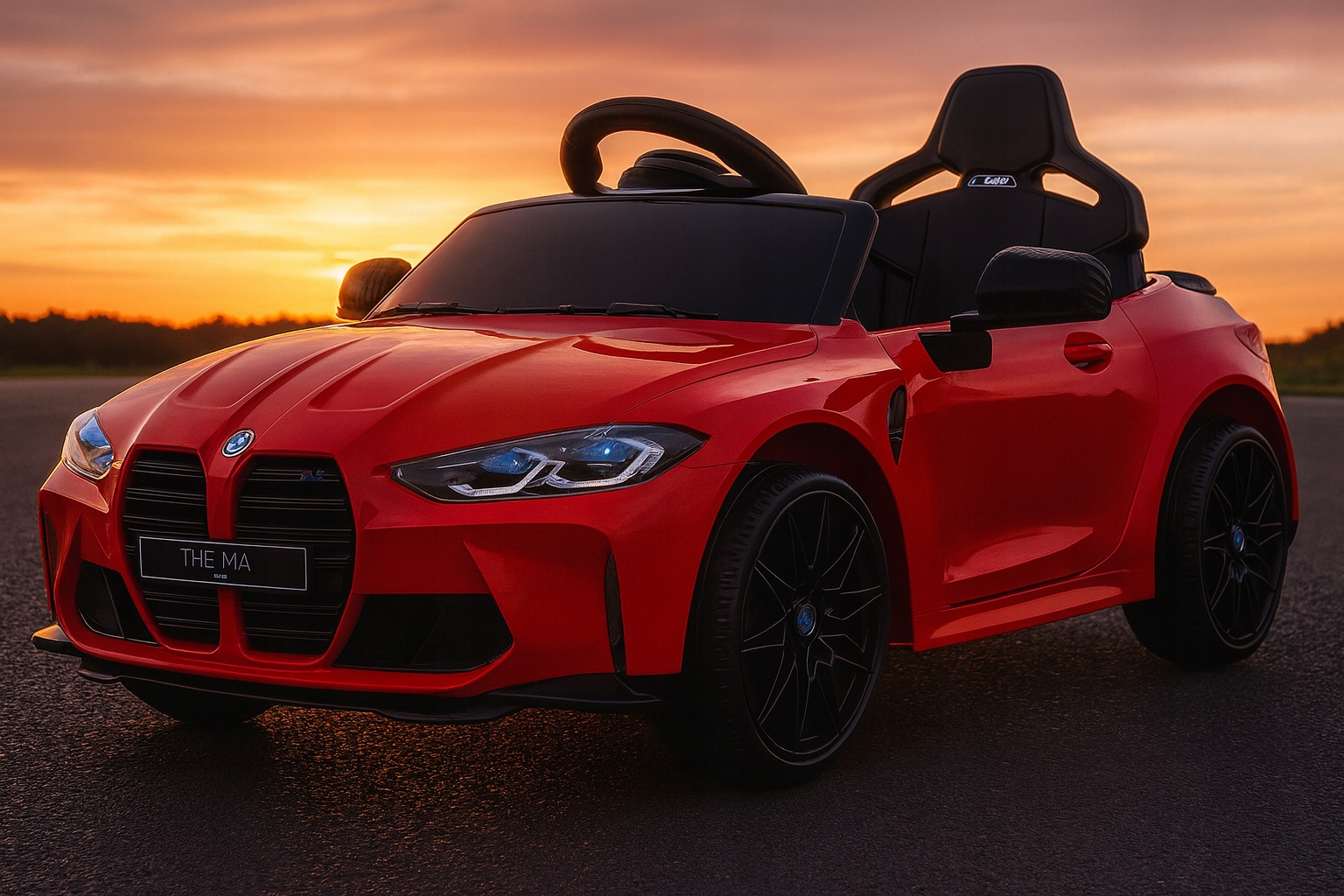 Samochód elektryczny na akumulator BMW M4 czerwony dla dzieci 3 lata +
