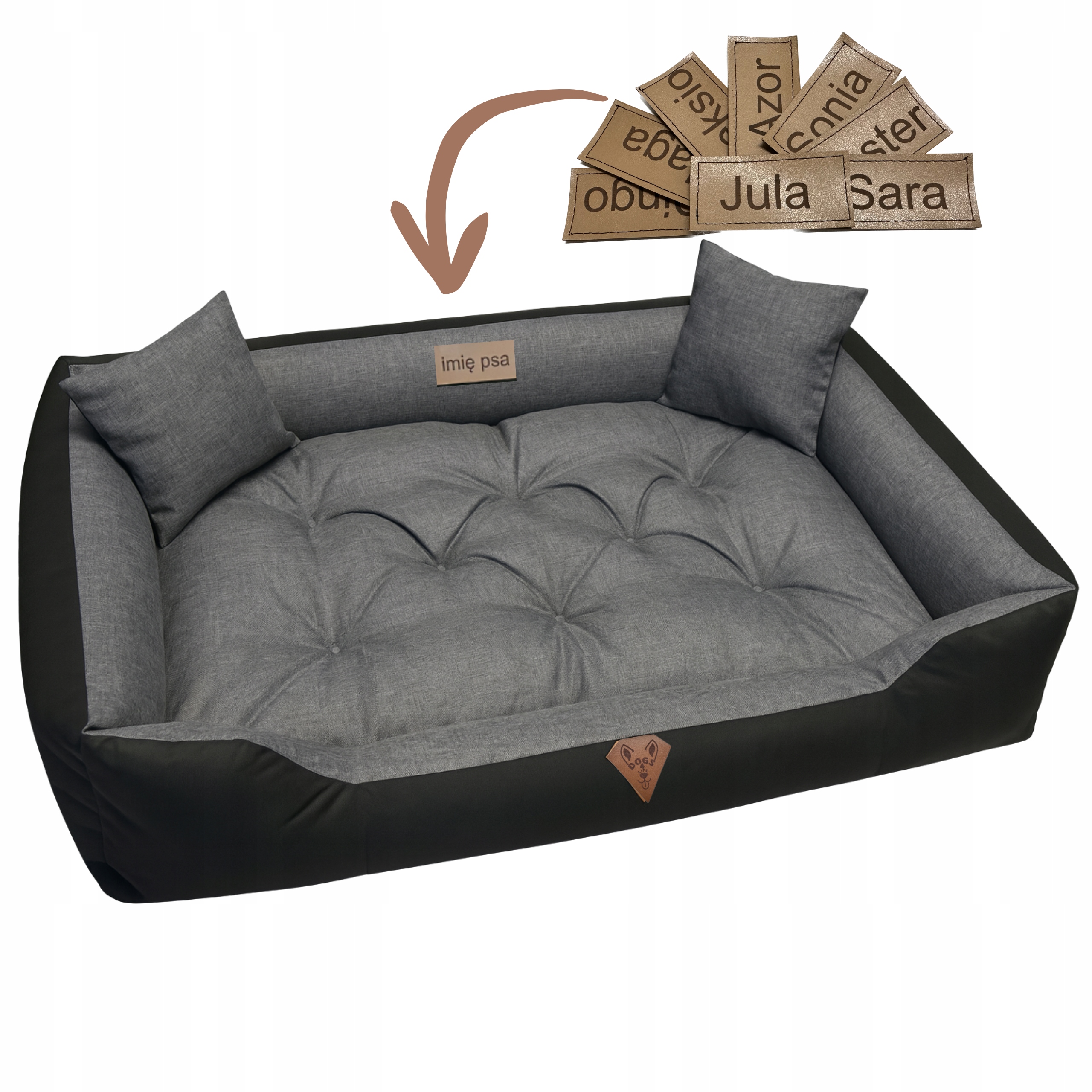 Personalizowane legowisko kanapa materac dla psa wodoodporne imię 100x75