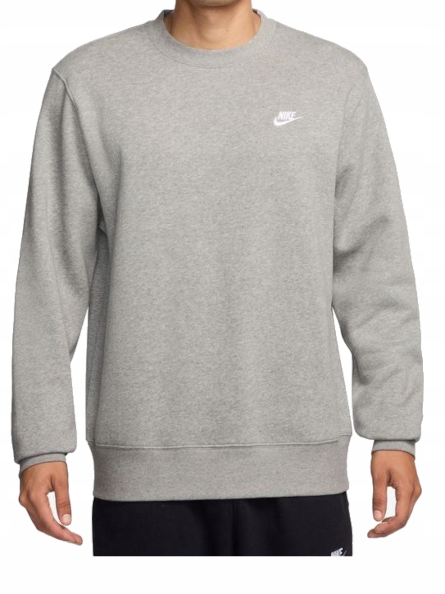 pánská mikina Nike FN3886-063 sportovní bez kapuce šedá bavlněná L