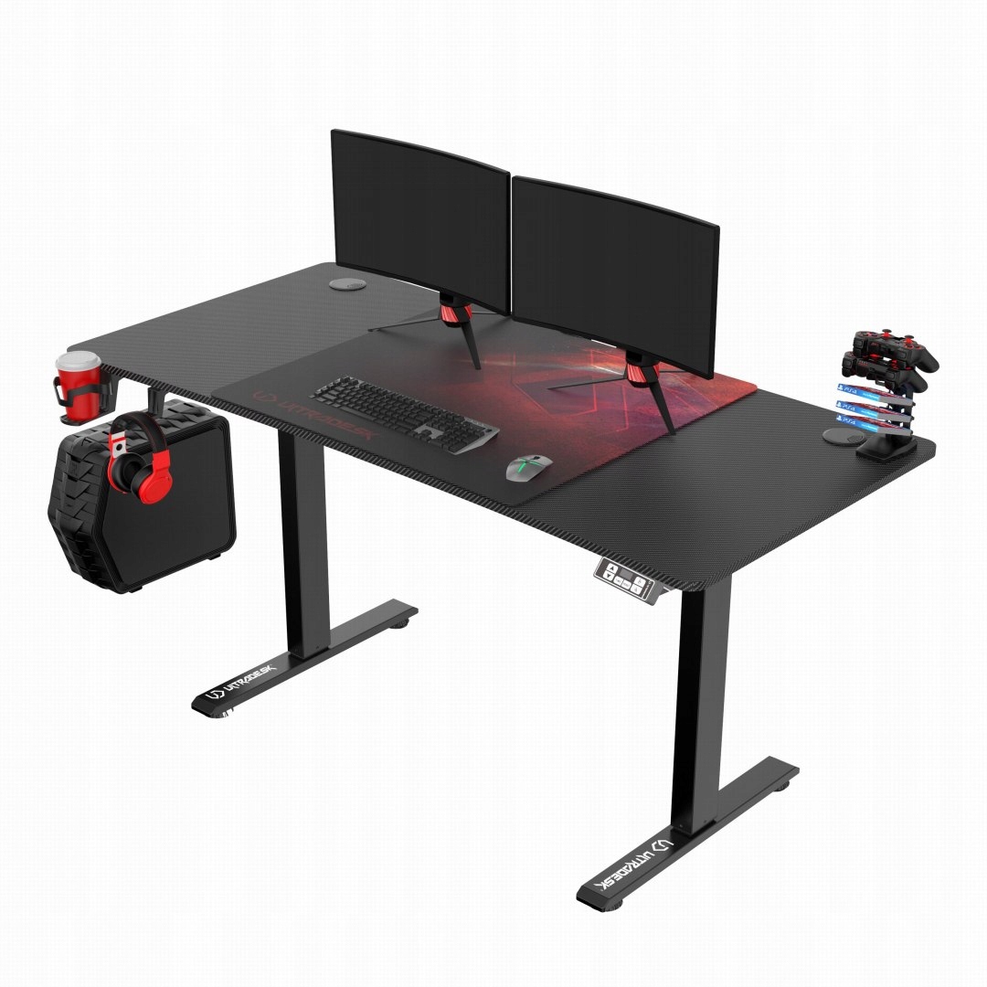Ultradesk LEVEL V2 140cm Regulacja wysokości Czarno-czerwony
