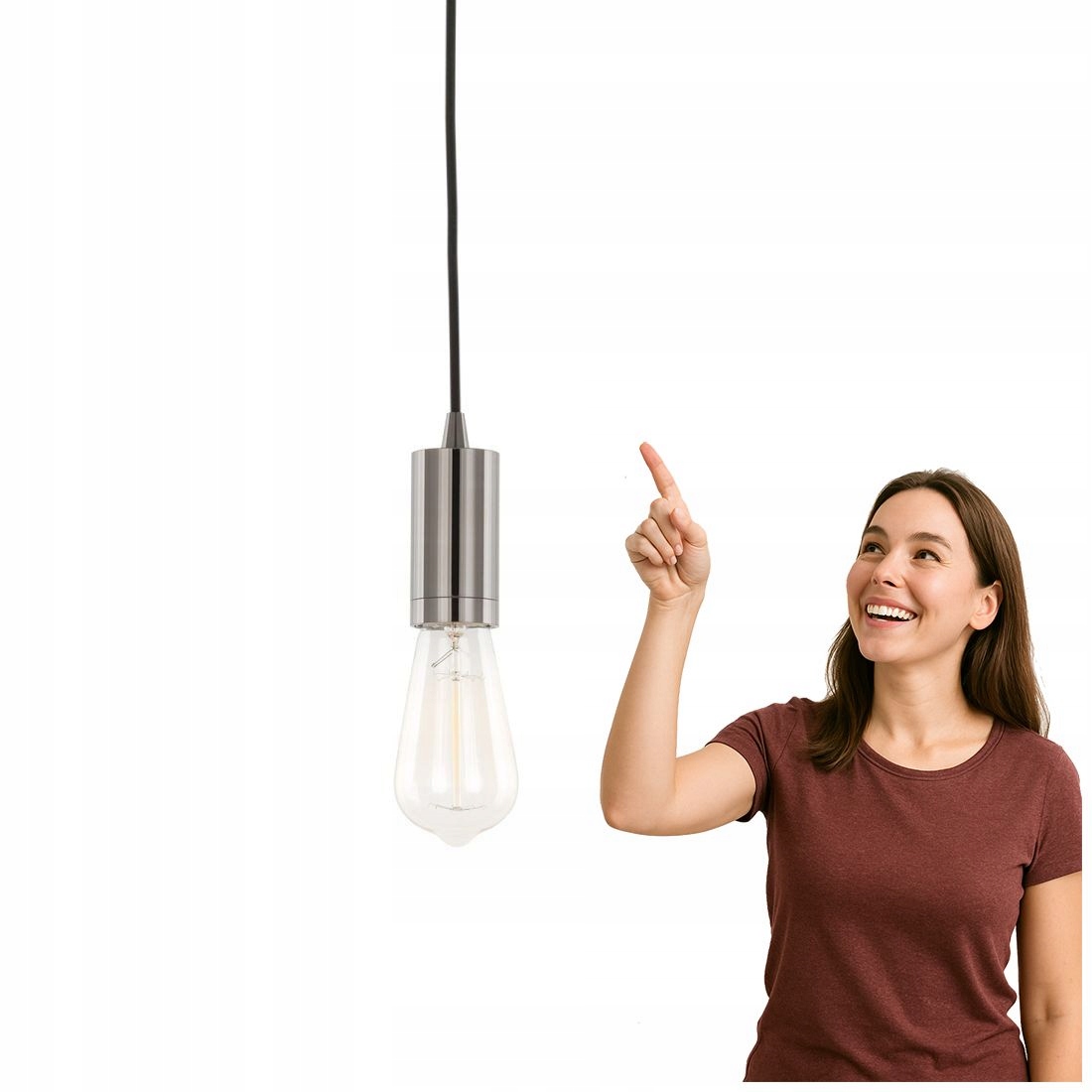 Černá závěsná lampa Moderna Italux do obývacího pokoje a kuchyně