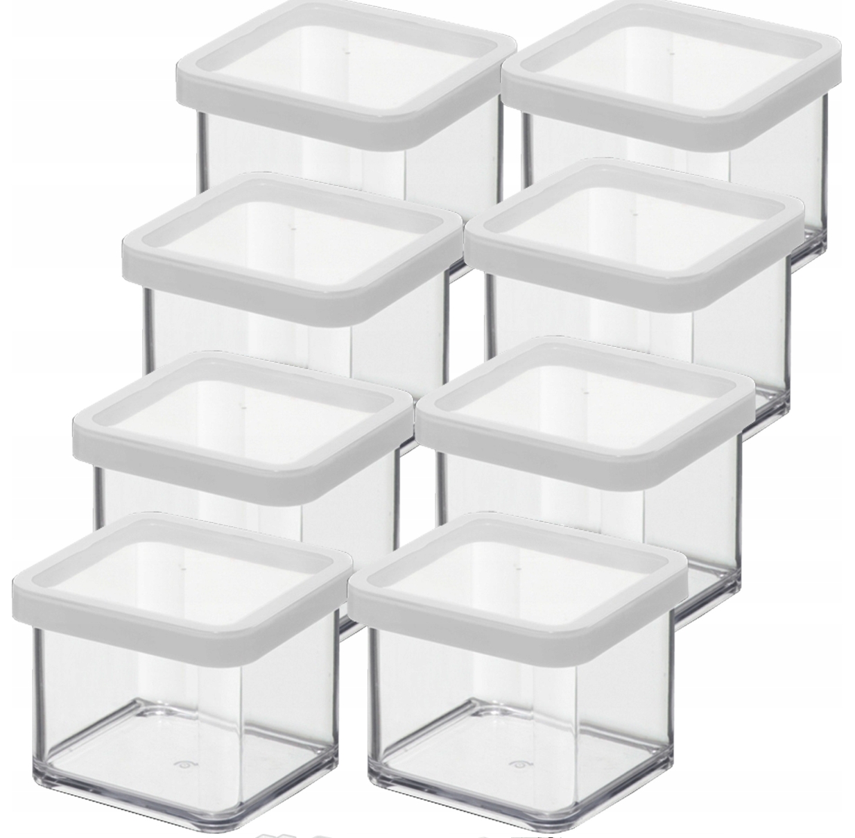 Rotho Sada 8 Nádob Na Potraviny, Sypké Zboží, 0,5 L, Bílý Loft