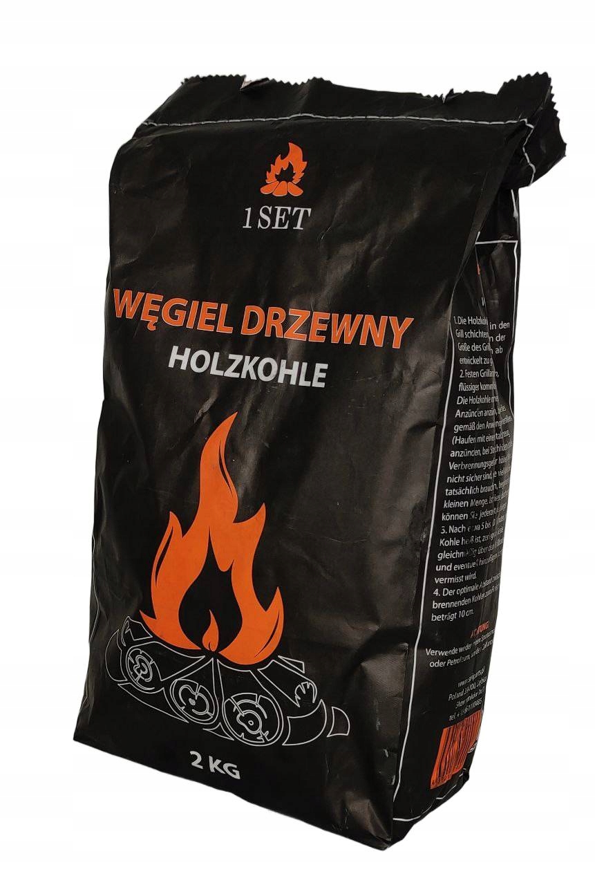 WĘGIEL DO GRILLA DRZEWNY ECO 2 KG DUŻE KAWAŁKI