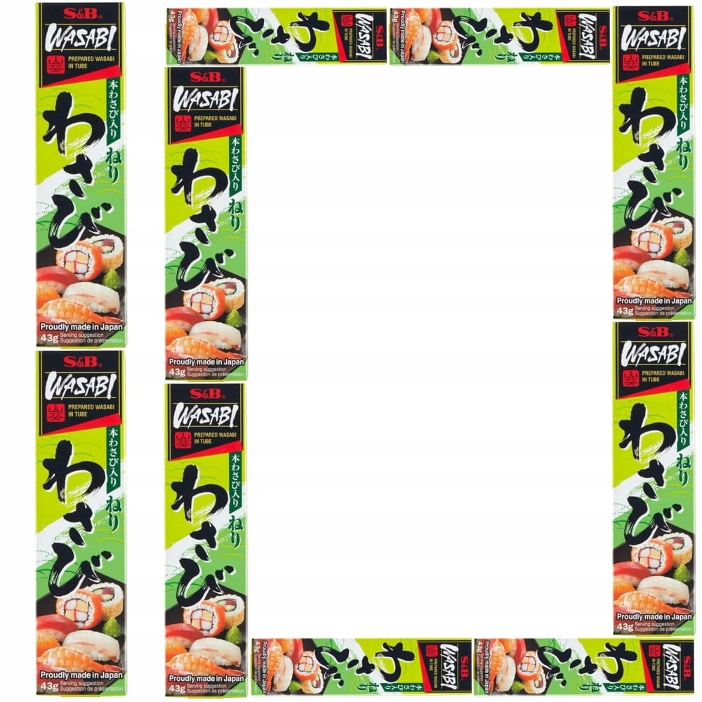 10x Ostra Pasta Wasabi w Tubce Chrzan Japoński Do Sushi Hot Japan 43g S&b