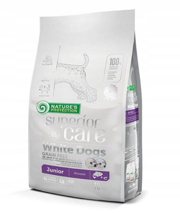 Natures Protection White All Junior Salmon 10kg sucha karma dla szczeniąt