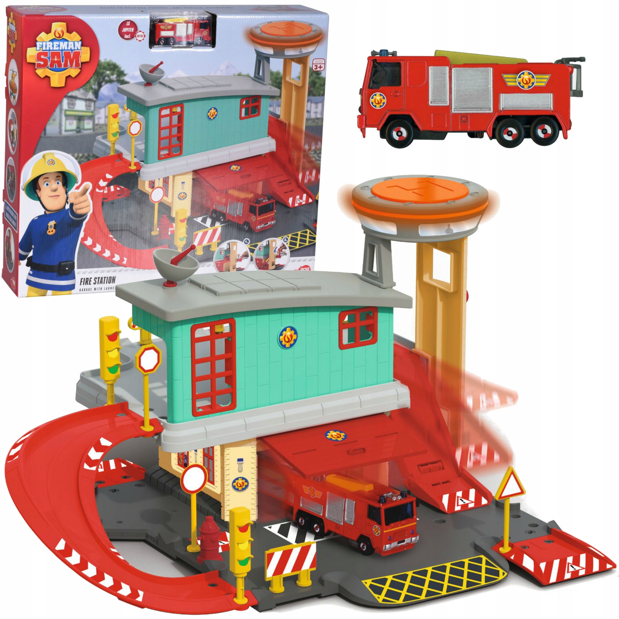 

Strażak Sam Remiza Strażacka +wóz Jupiter Die-cast