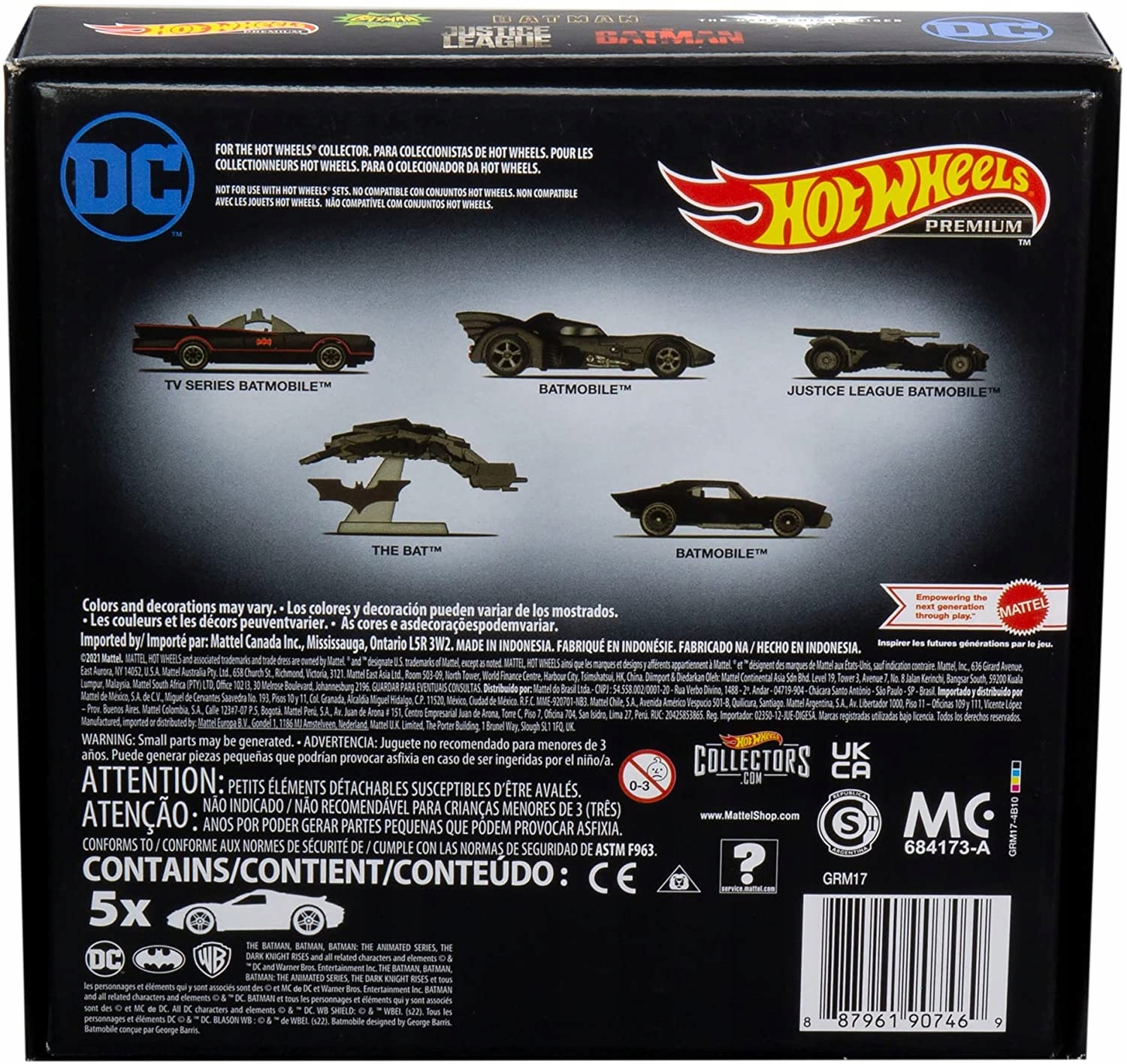 HOT WHEELS PREMIUM DC Batman Batmobile 5-pak Marka Mattel