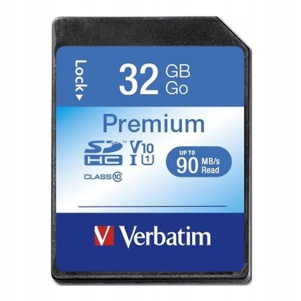 Karta pamięci Sdhc Verbatim Premium U1 32GB (90 MB/s) Class 10 UHS-1 V10