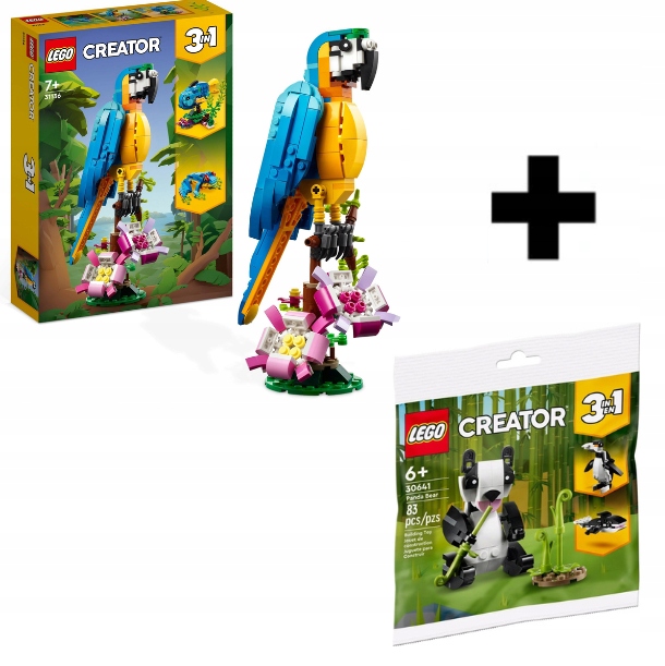 Lego Creator 3V1 Sada Papoušek Z Džungle 31136 Lego 30641 Dárková Sada