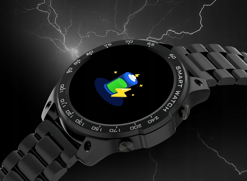 CZARNY SMARTWATCH ZEGAREK MĘSKI AMOLED SPORT PULS ROZMOWY SMART WATCH PL Wodoszczelność brak informacji