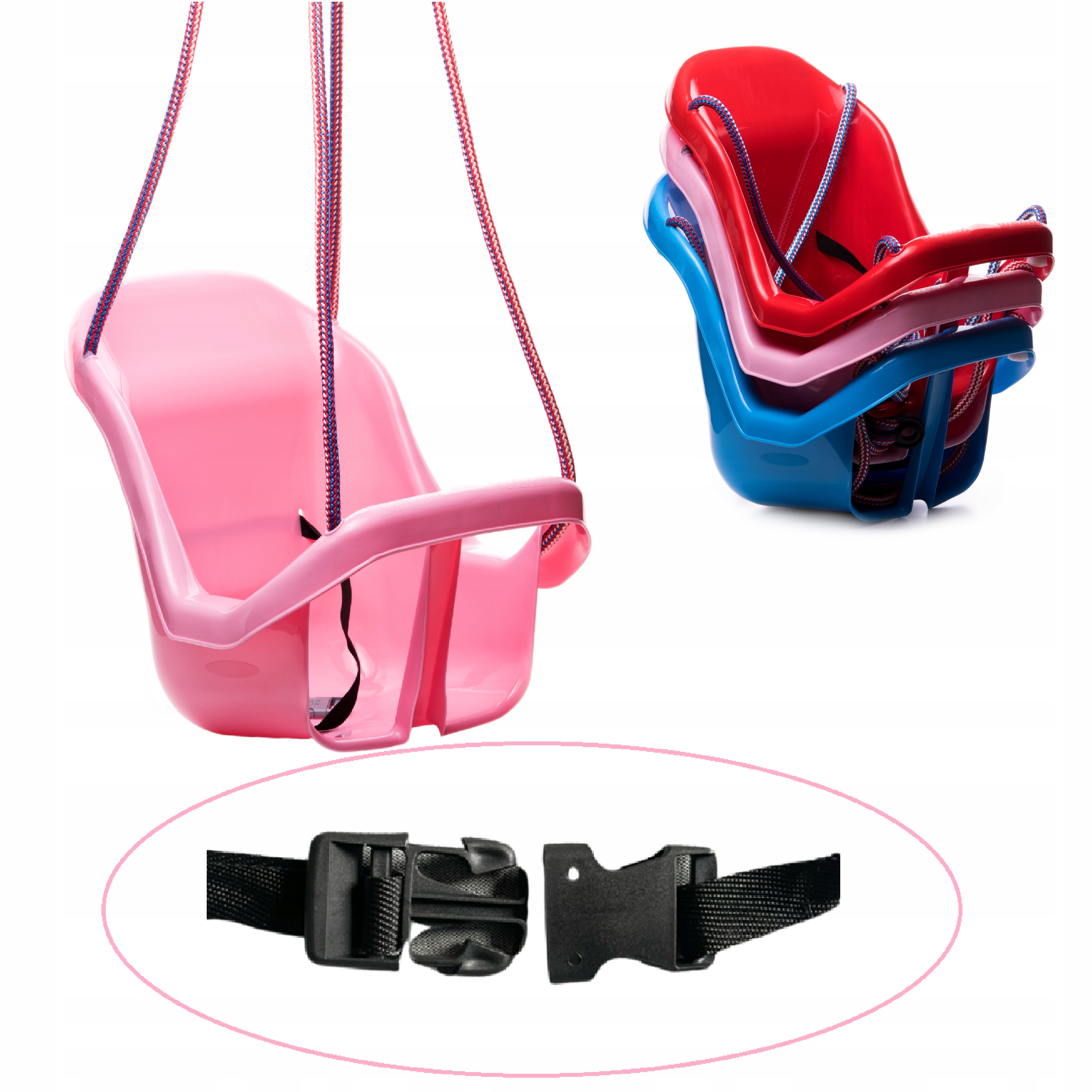 BEZPIECZNA HUŚTAWKA KUBEŁKOWA FOTELIK Z PASAMI Rodzaj siedzisko