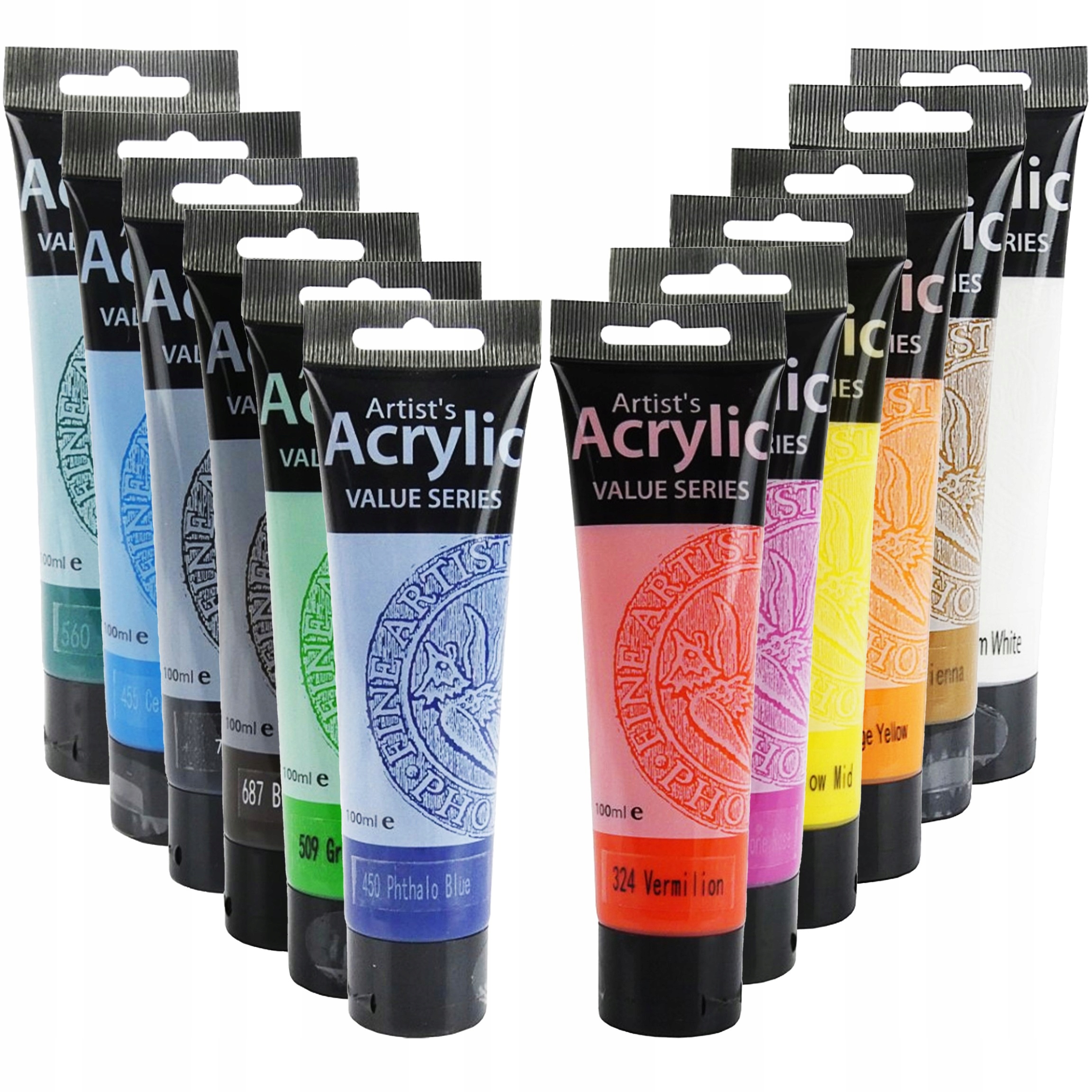 Sada 12 barev Akrylových barev Value Series Phoenix 12x100ml umělecké