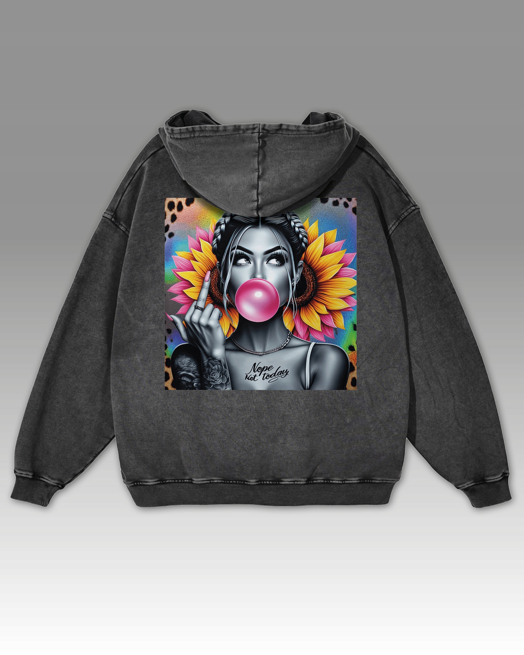 Mikina Nope Not Today Bunt Pop-Art Nezávislost Quinn Grafitová XL