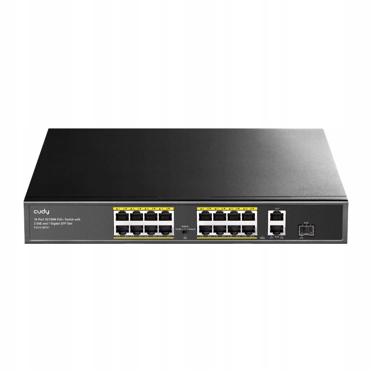 Cudy FS1018PS1 sieťový prepínač, 16-portový, PoE+, 200W