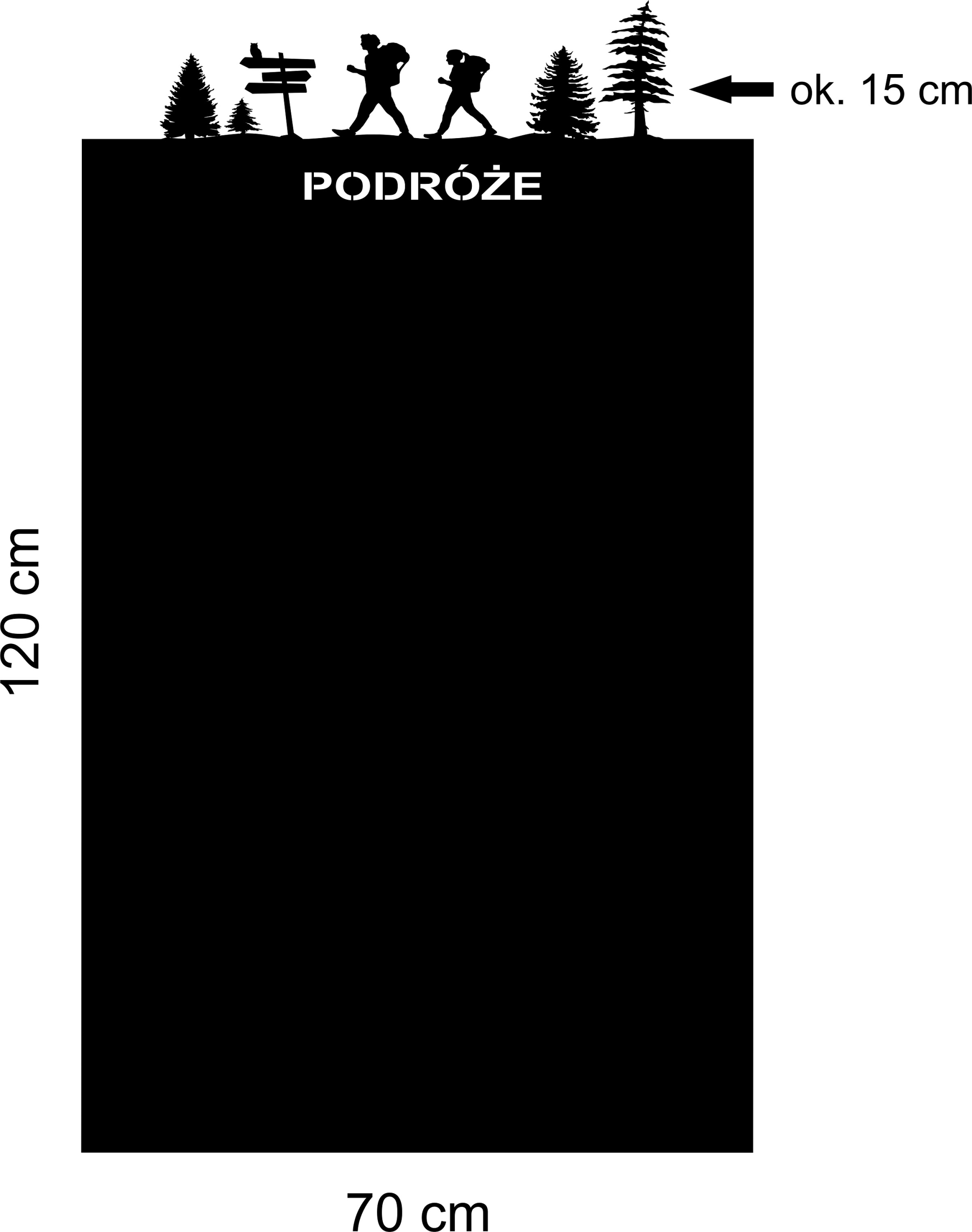 a magnety Metalová tabule magnety obdélník nápis Cestování 120x70