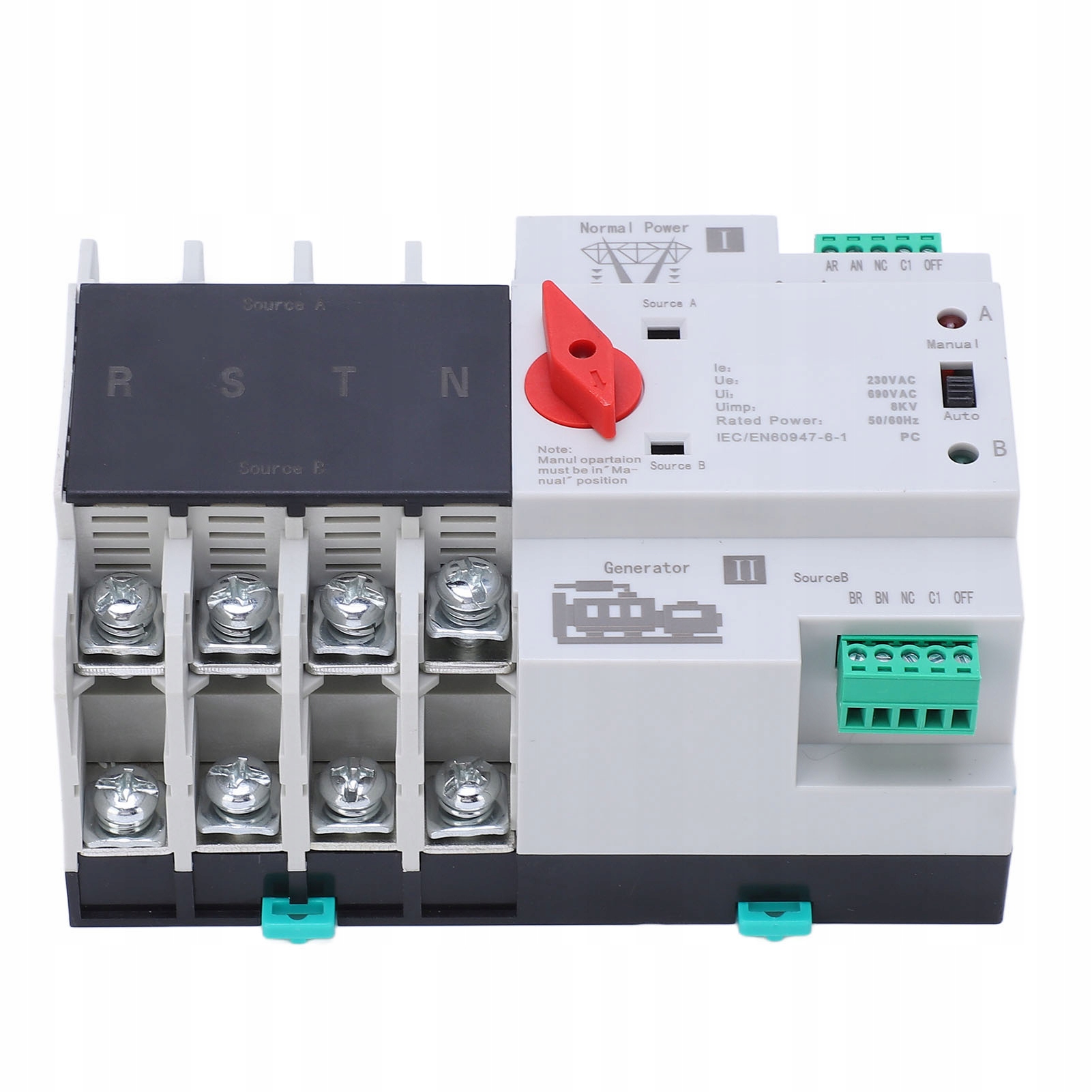 Automatický Dvojitý Vypínač Napájení 4P 100A AC230V