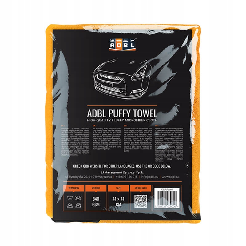 Adbl Puffy Towel 840gsm 41x41cm mikrofibra do docierania wosków