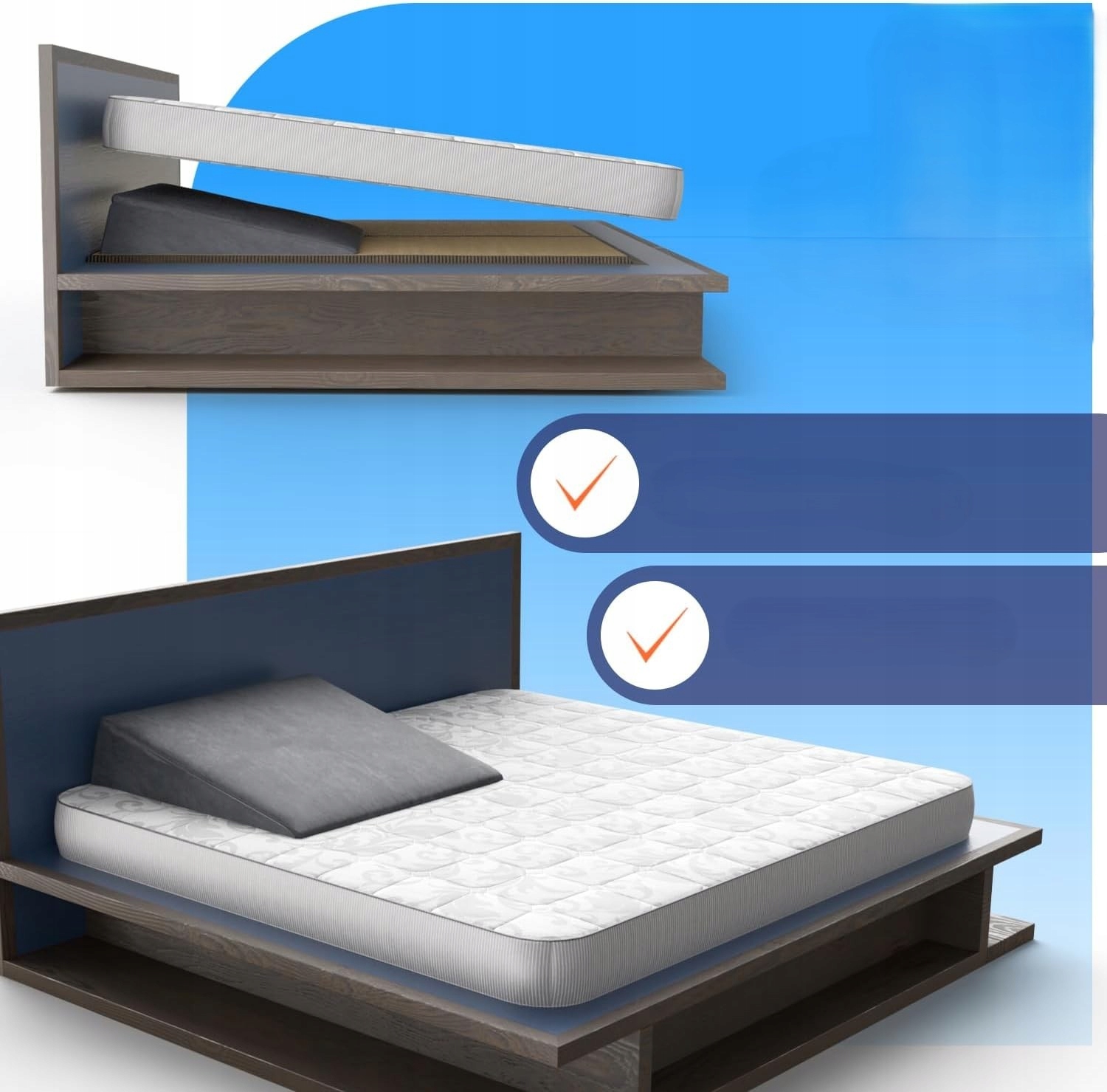 Poduszka klinowa z pianki memory Dynmc You