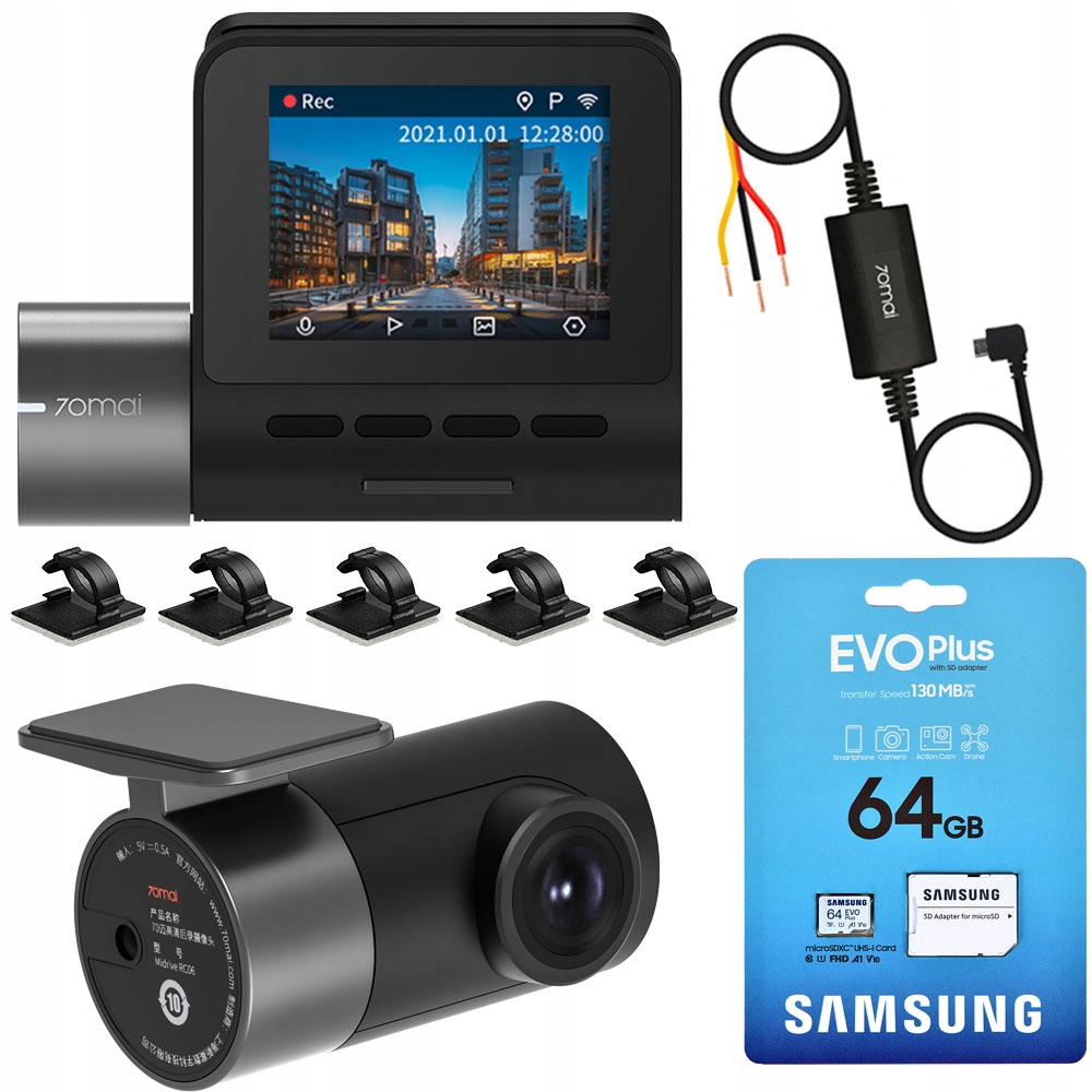 

Wideorejestrator jazdy 70mai A500S Pro+ karta 64GB