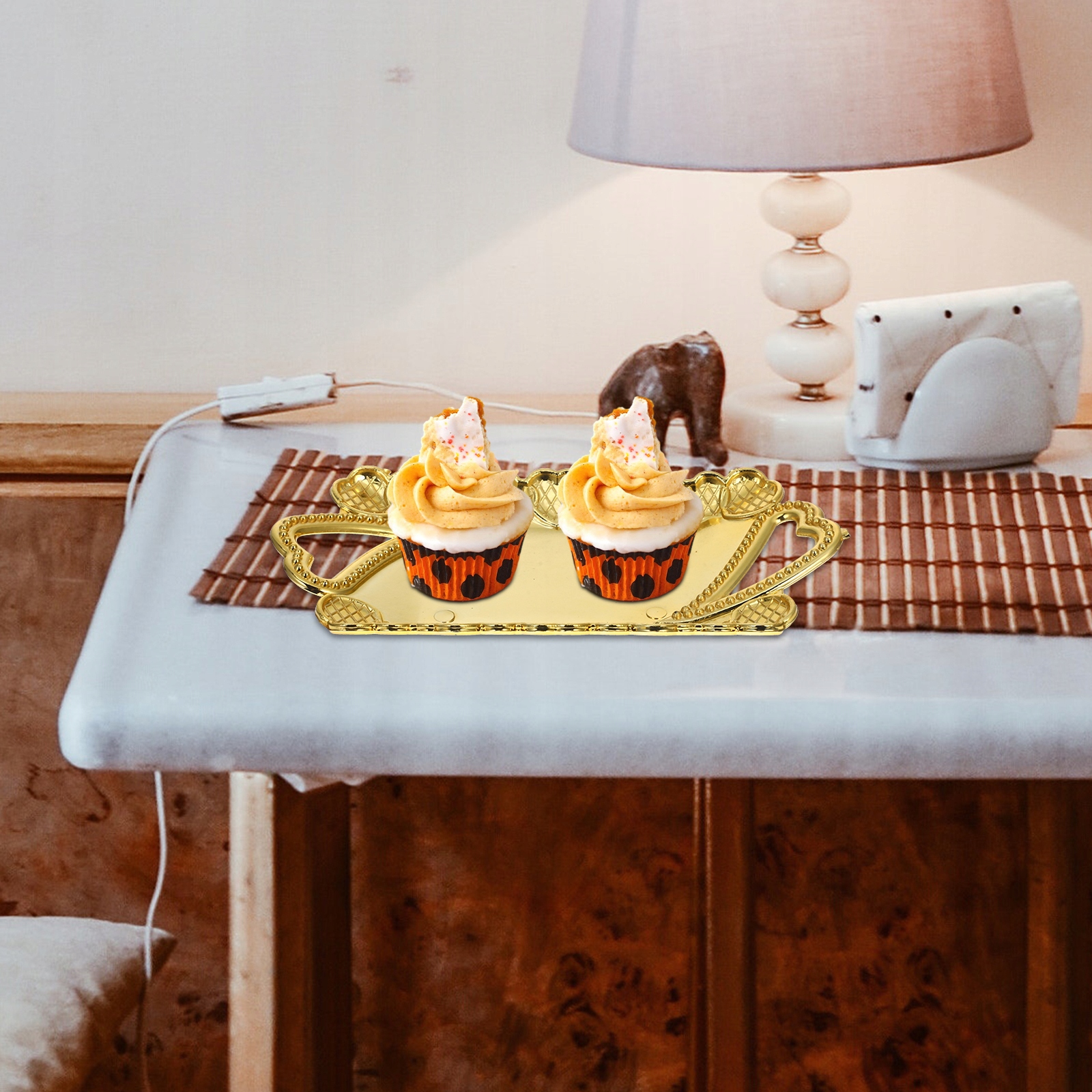 12 SZT. MAŁYCH PLASTIKOWYCH TALERZY DESEROWYCH Marka bez marki