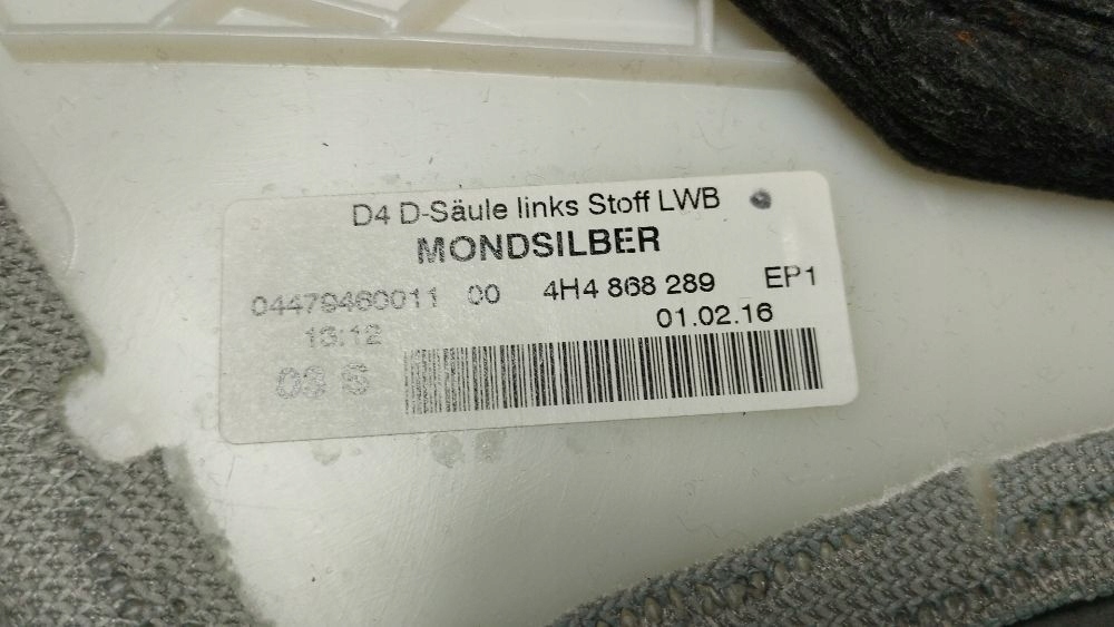 Audi A8 D4 4H 2016 Blende Abdeckung SLUPKA links heck 4H4868289
