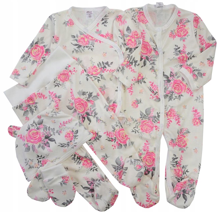 WYPRAWKA 5cz DLA NOWORODKA kwiatuszki 68 L150C