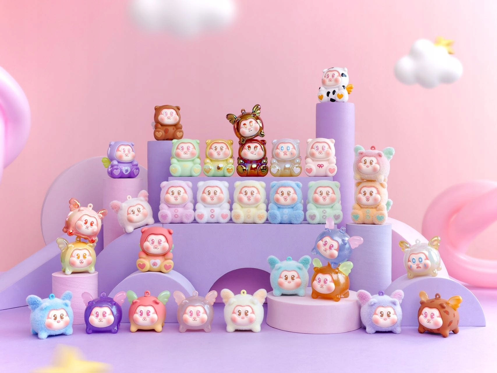 Sllo Létající prase Sada 24 minifigurek 5 cm Mystery Box