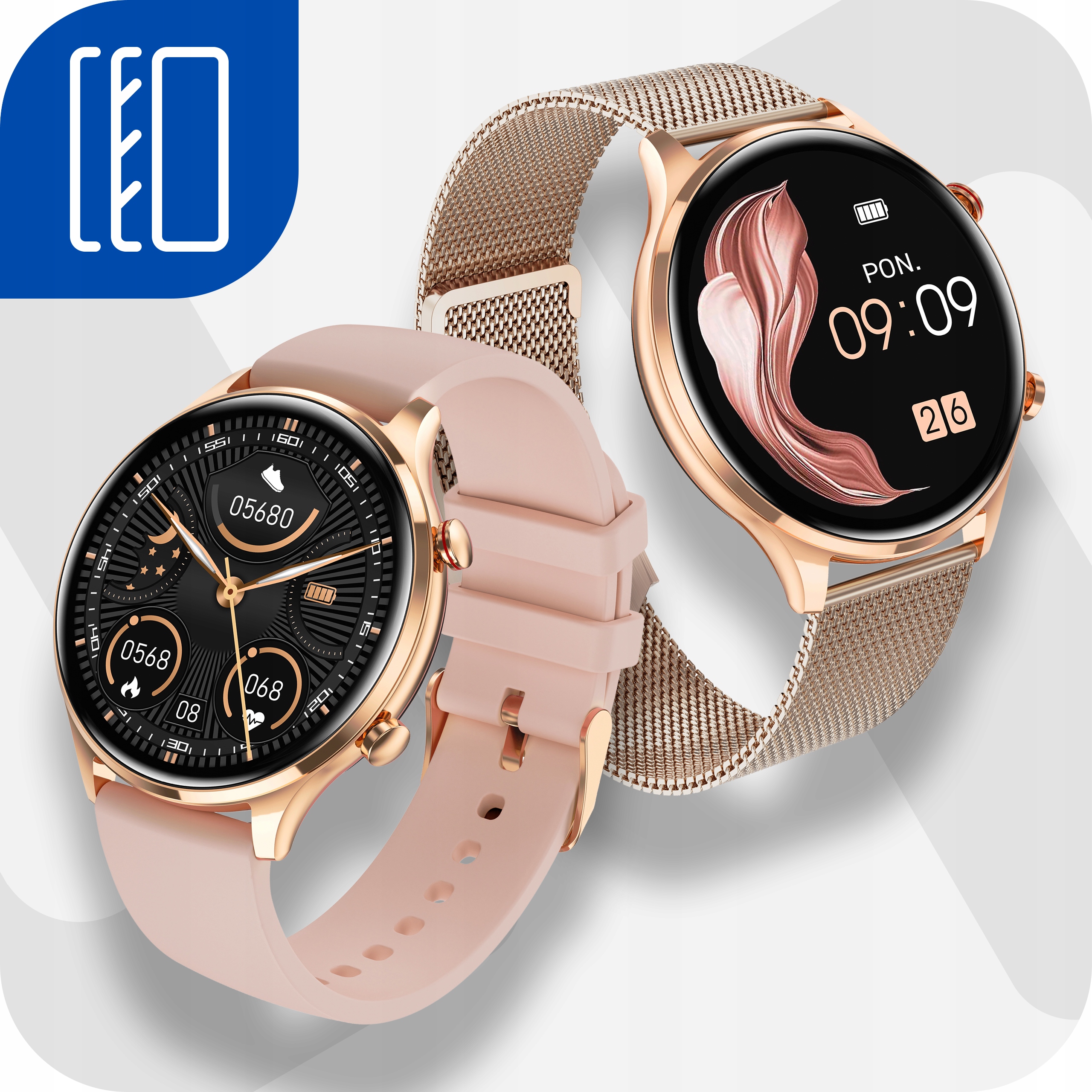 SMARTWATCH ZEGAREK DAMSKI Z FUNKCJĄ ROZMÓW SMS CIŚNIENIE PULS SPORT MENU PL Kompatybilność systemowa Android iOS