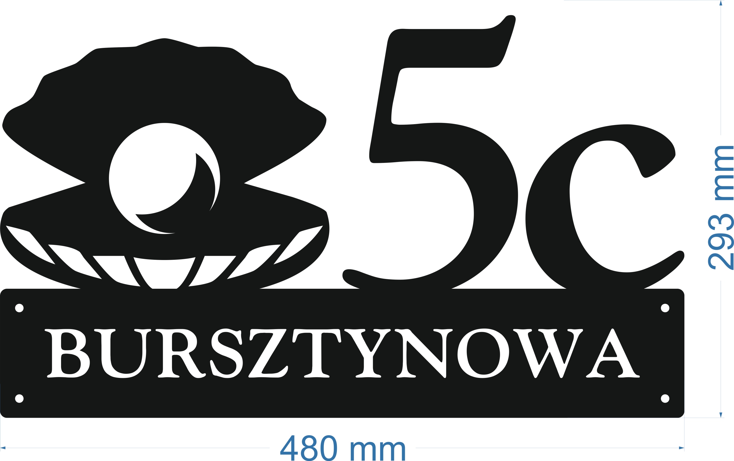 Číslo Na Dom 60 cm Tabuľa Adresa Ocel 2 mm Grafika 108
