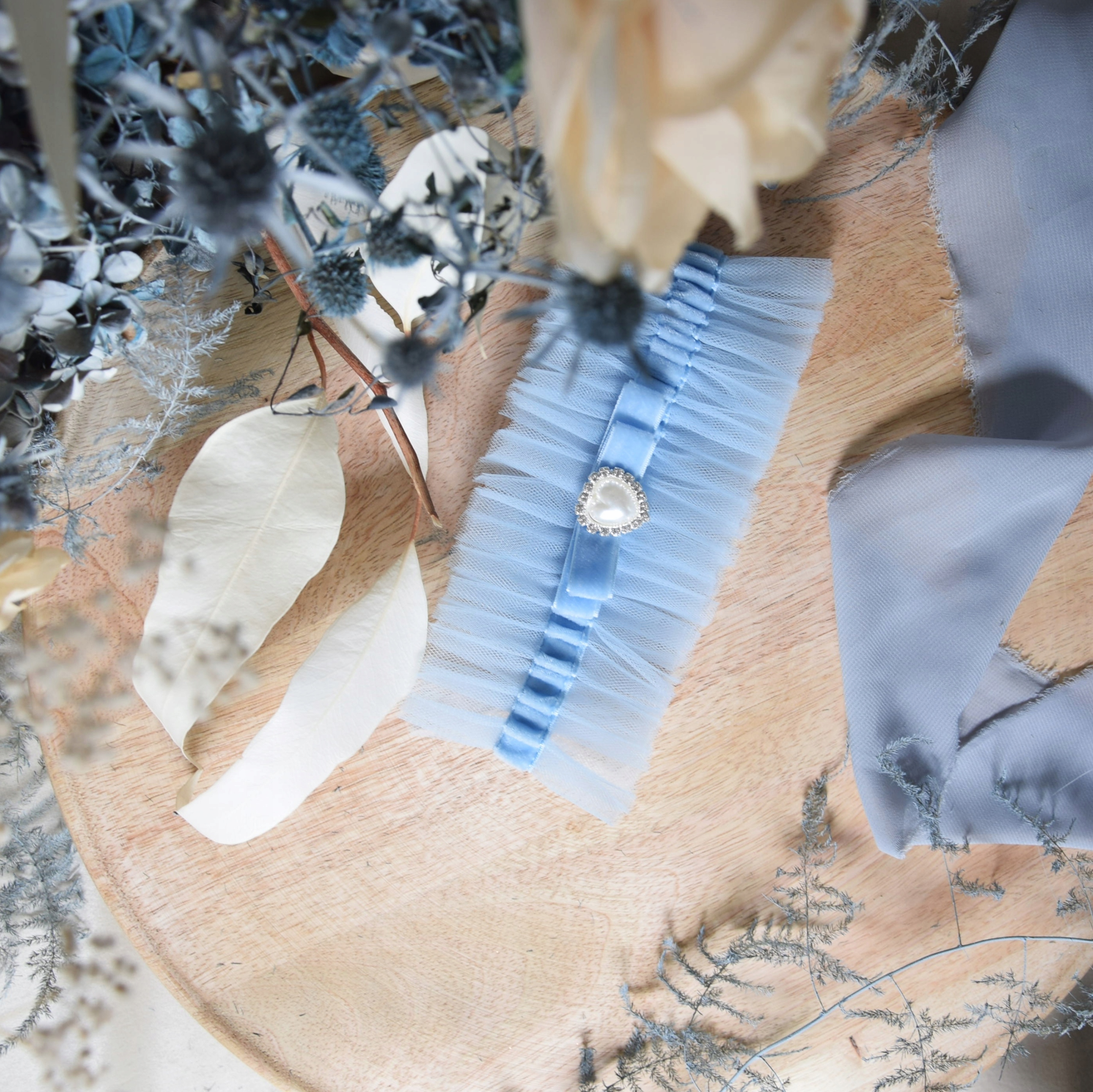 PODWIĄZKA ŚLUBNA ślub zdobiona tiul niebieska 3 Marka Inna marka