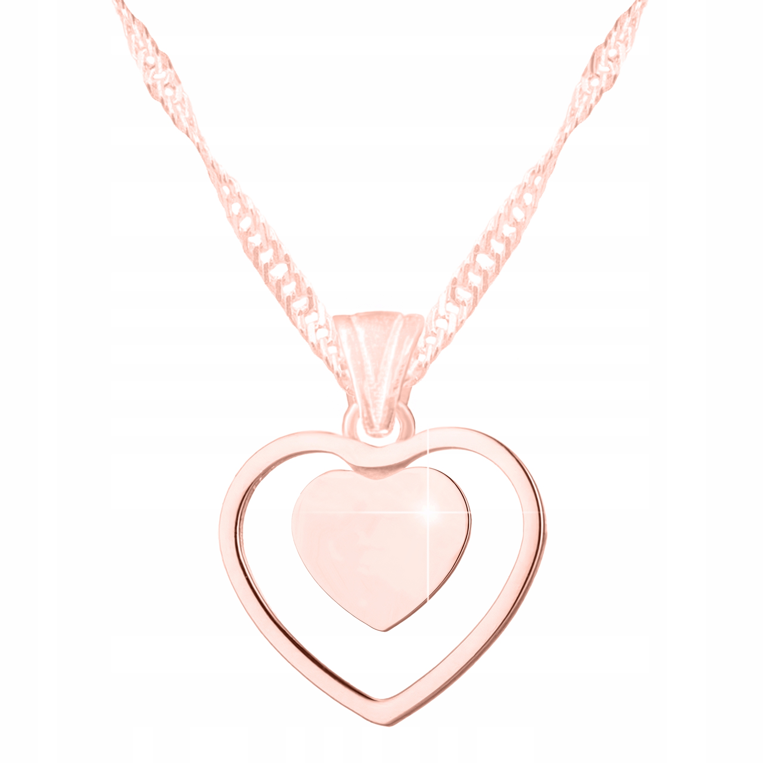 Pozlacený náhrdelník se srdcem Plech Srdce Láska Věčná Láska Stříbro 925