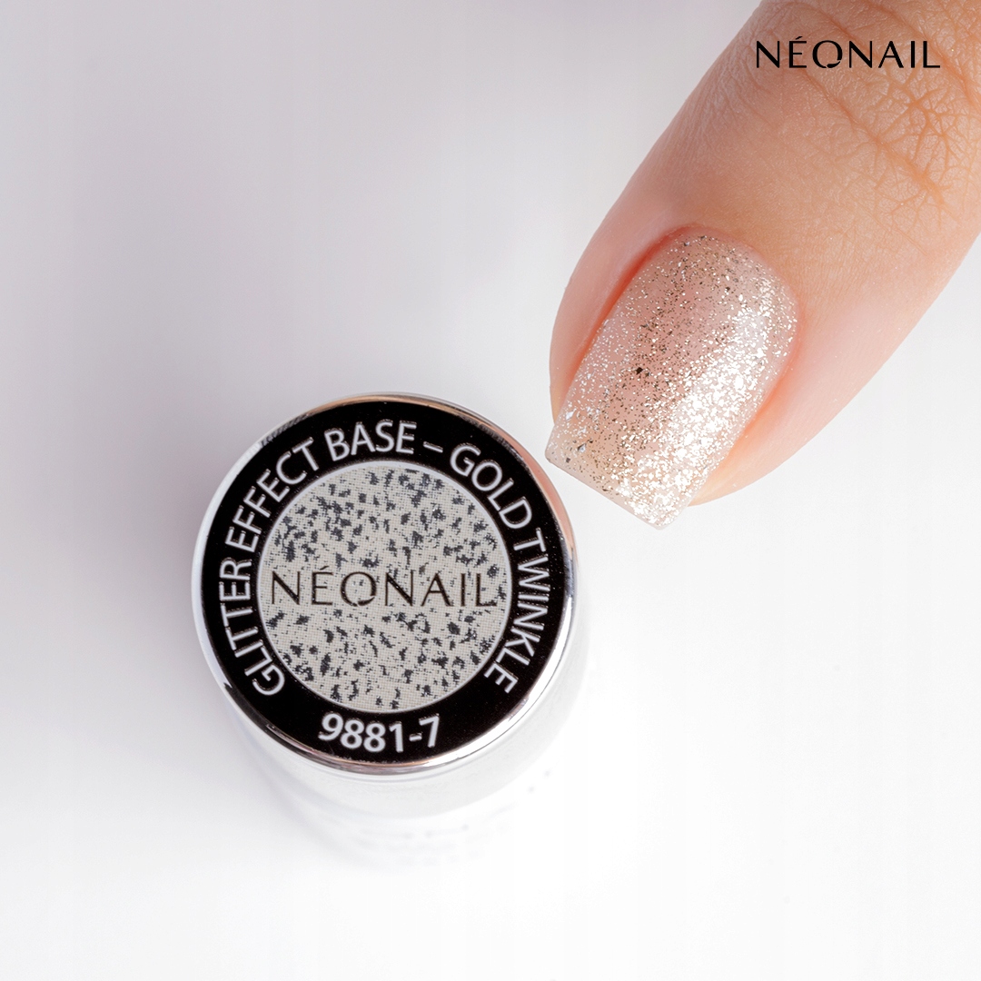 NEONAIL Baza Hybrydowa GLITTER EFFECT BASE GOLD TWINKLE 7,2 ml Stan opakowania oryginalne