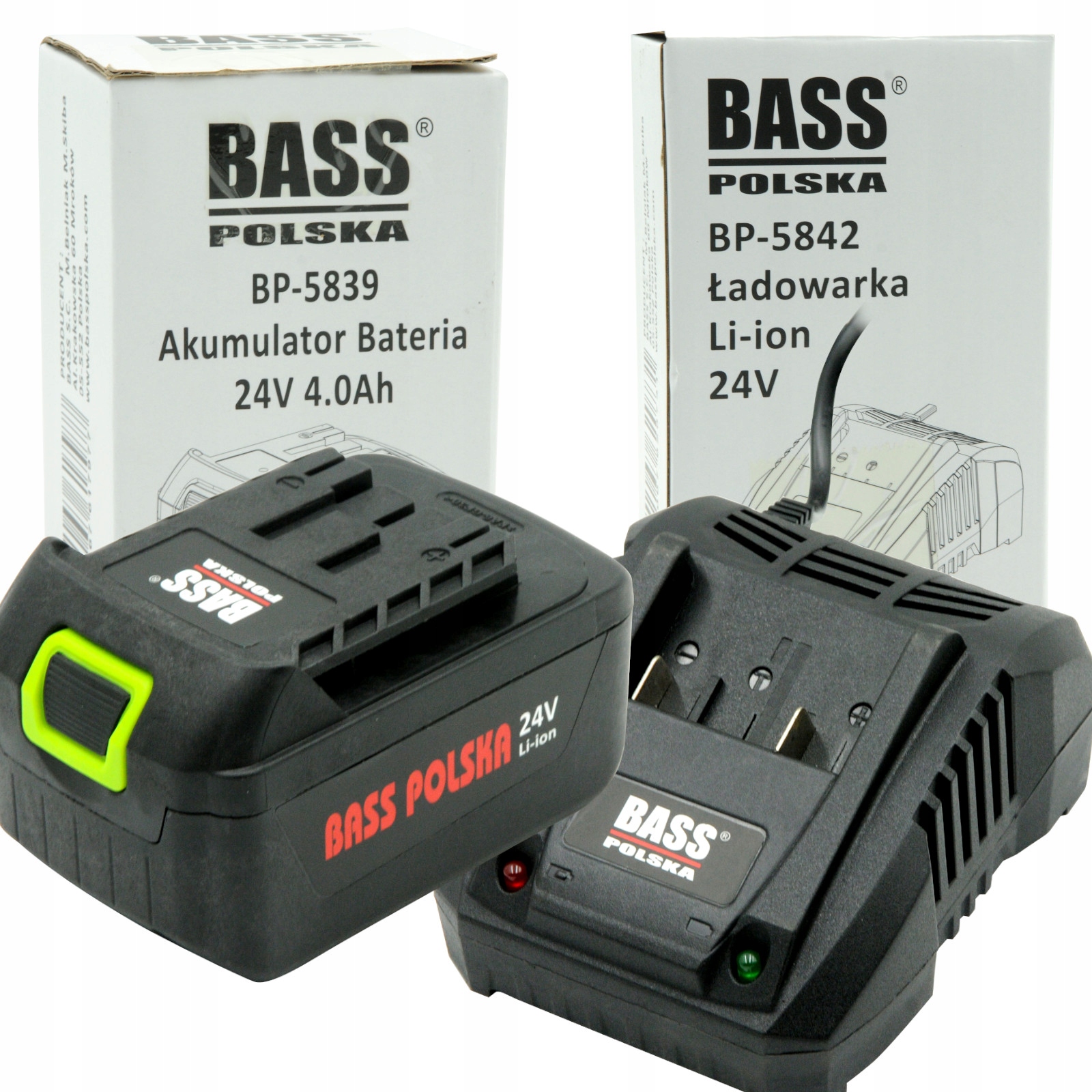 

Bass Polska Bateria 4Ah Akumulator Ładowarka 24V