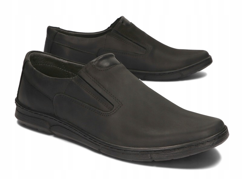 

Mokasyny Buty Męskie Casual Skóra 075 Czarny 40
