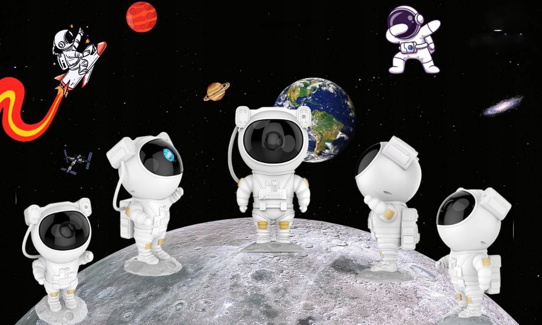 PROJEKTOR GWIAZD LAMPKA NOCNA RZUTNIK DLA DZIECI LASEROWY ASTRONAUTA LED Marka inna marka