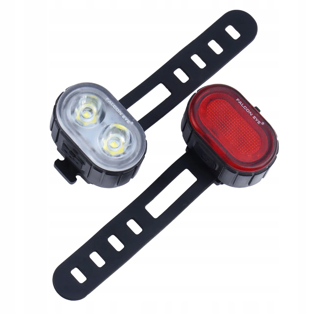 Zestaw lamp rowerowych Falcon Eye Twins 2.0 120 lm/20 lm Czarny