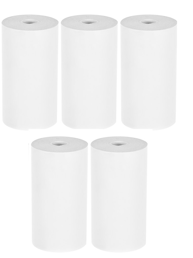 ROLKI PAPIER DRUKARKA PRZENOŚNA TERMICZNA 5 SZTUK ROLKI DRUKUŚ