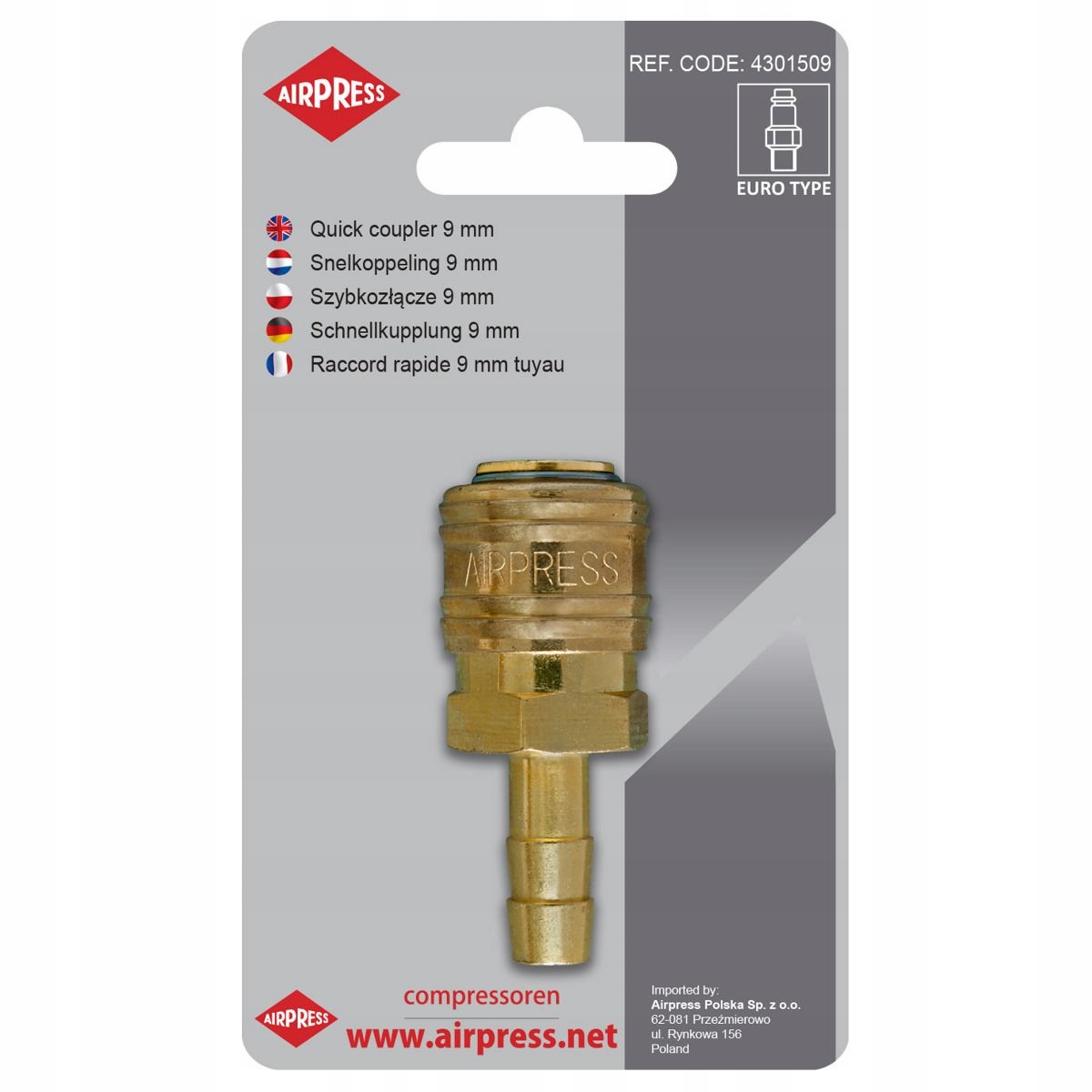 

Szybkozłącze Euro 9MM Airpress
