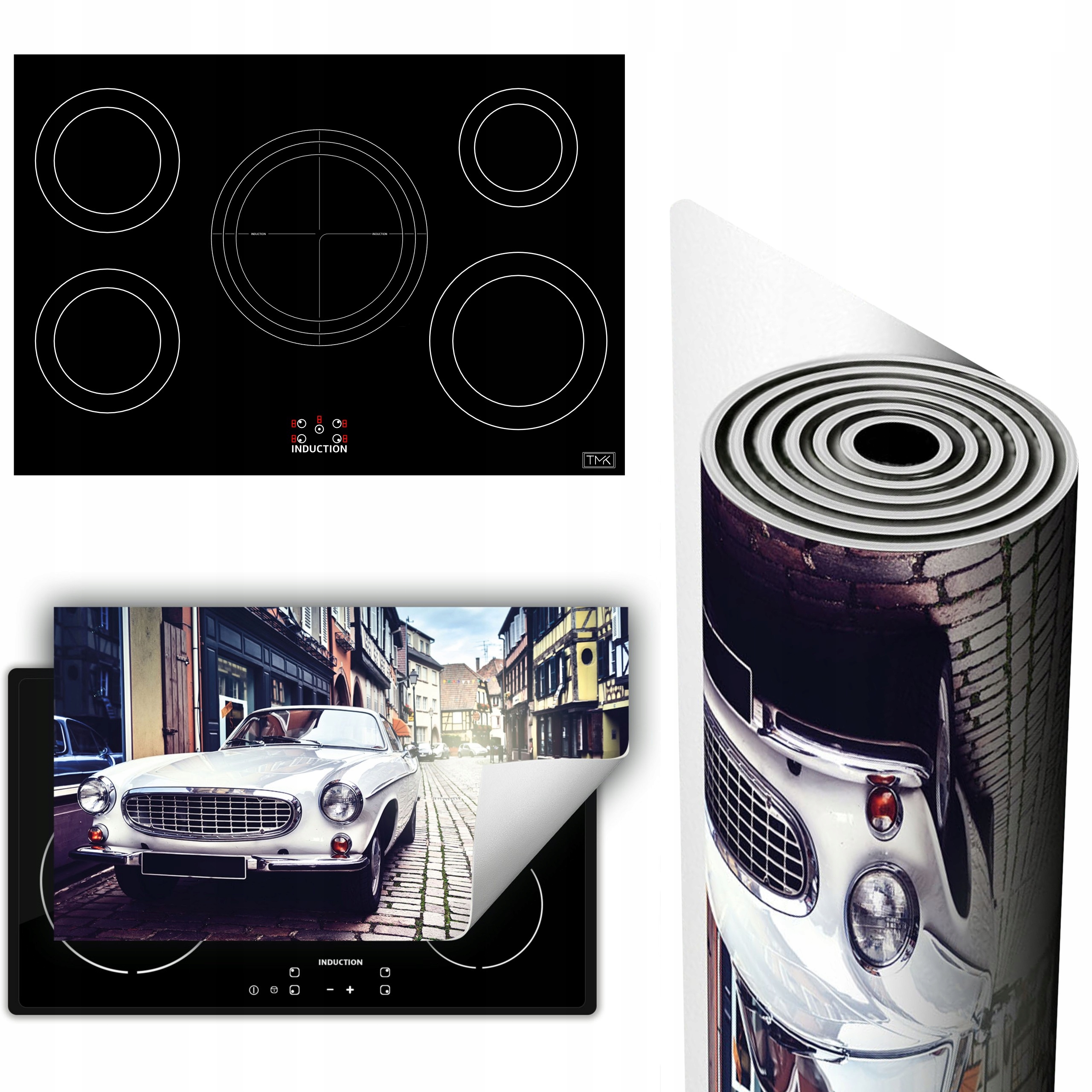Vinylová Podložka Ochrana Sporáku 90x52 Auto město